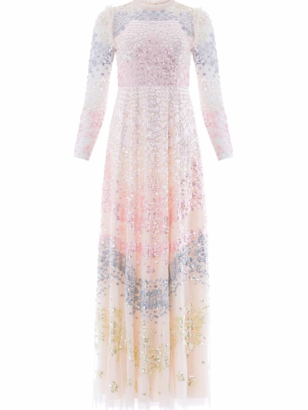 Needle & Thread Blush Multi-Sequin Long Sleeve Maxi Dress - Picture 2 of 4